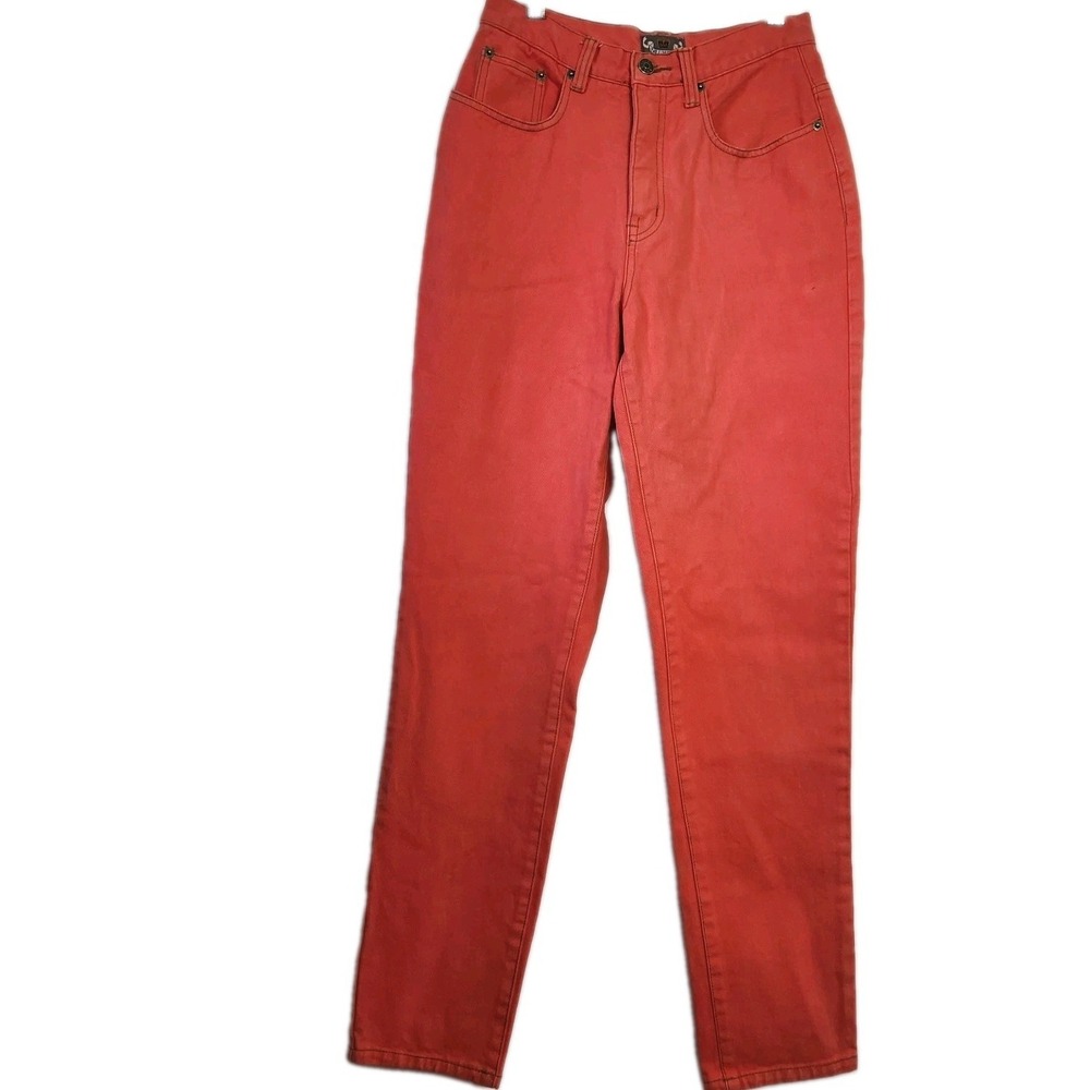 Vintage 90s The Limited Coral Red Mom Jeans High Rise Straight Leg Cotton 6